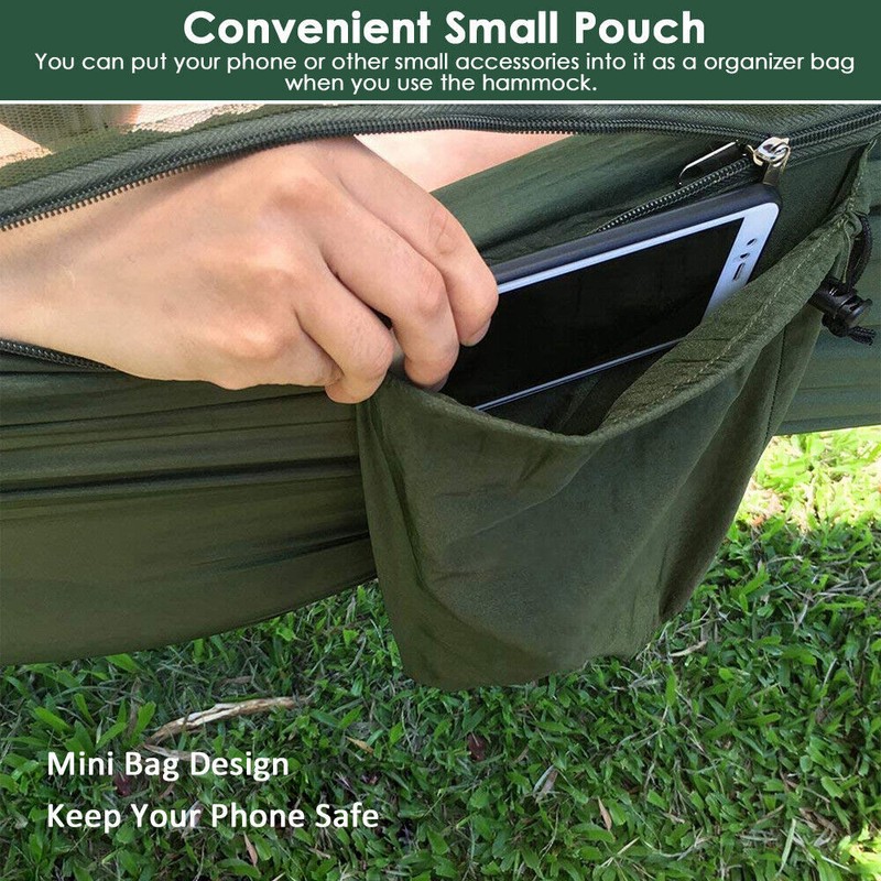 Camping Hammock with Mosquito/Bug Net Outdoor Portable Survival Travel Bed Nylon gallery