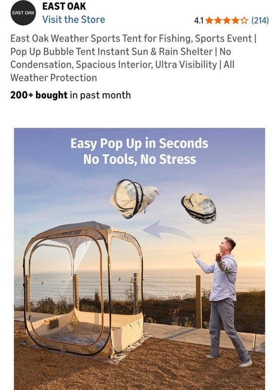 Weather Sports Tent Pop Up Sun and Rain Shelter Outdoor Camping gallery