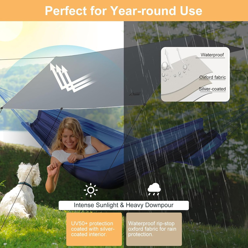 Camping Tarp with Poles, 16X12 Ft Camping Canopy, Waterproof Tent Tarp, Rain She gallery