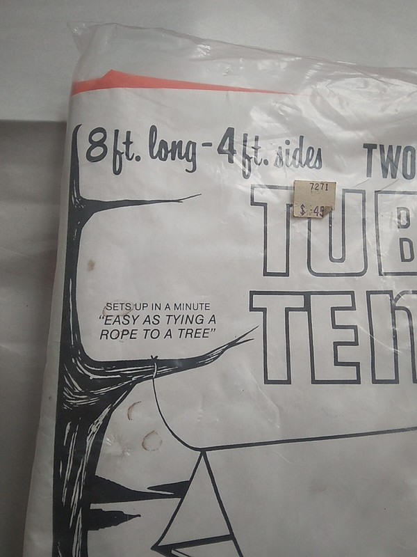 Vintage Tube Tent Marketon Company Two Man 8x4 Orange Retro Sealed USA Camping gallery