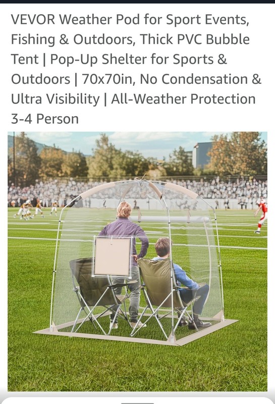 VEVOR Sports Tent Instant Pop-Up Tent Shelter Weather Proof 4-8 People Clear