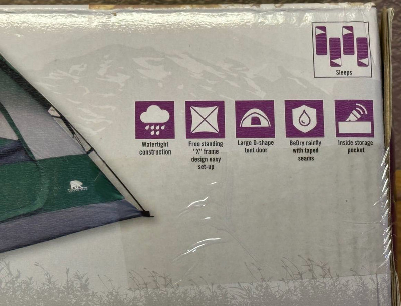 Brand New Golden Bear Wildwood 4 Person Dome Tent Camping Gear 8 ft x 8 ft Green gallery