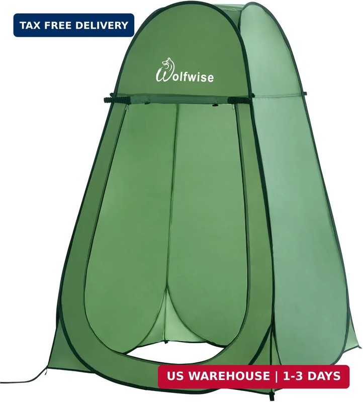 Wolfwise Pop Up Shower Tent for Camping Essentials, Portable Instant Changing Te