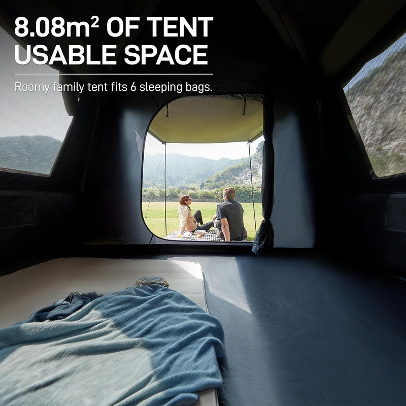 EVER ADVANCED Blackout 6 Person Camping Tent, Instant Cabin Tent for Family with gallery