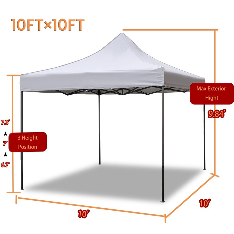 10×10 Pop Up Canopy Tent Outdoor Camping Market Silver Coated Top +Bag Stakes