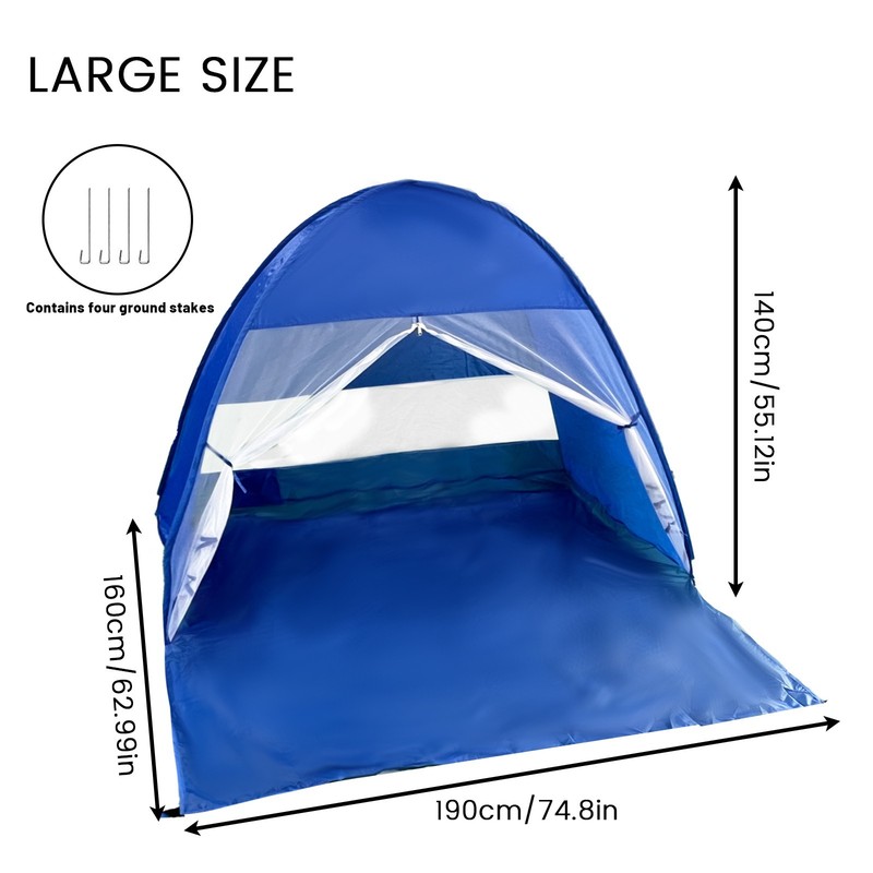 PAKICETUS Blue Beach Tent – 3 Models, Sun Shade, Easy Set Up for Beach Trips