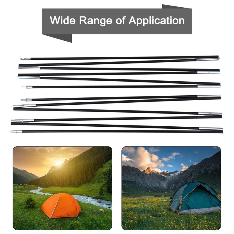 Hassle-Free Assembly Tent Rod Awning Frames Kit Camping Glass Fiber 10ft gallery