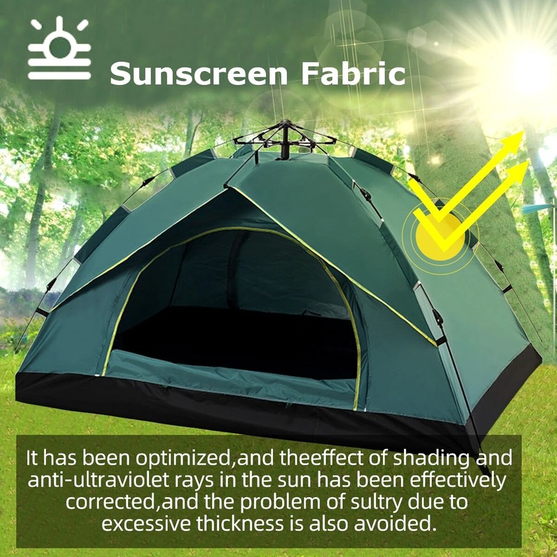 3-4 Person Automatic Camping Tent Hiking Instant Canopy Pop Up Tents Waterproof gallery