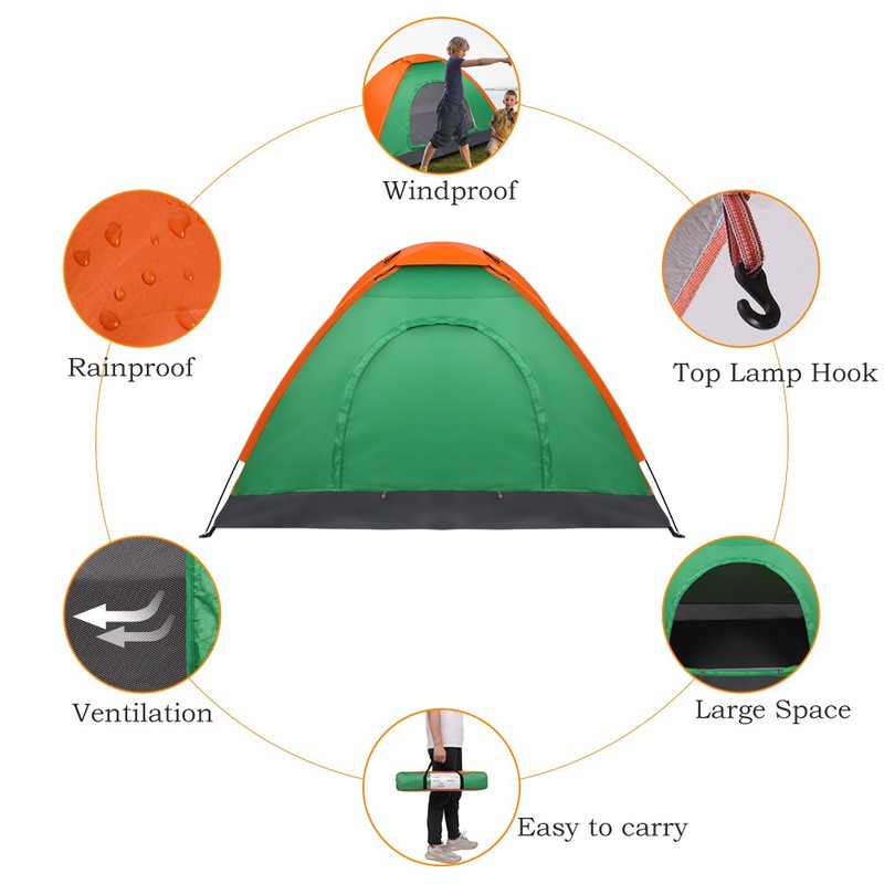 Double Layered Orange Green Tent gallery