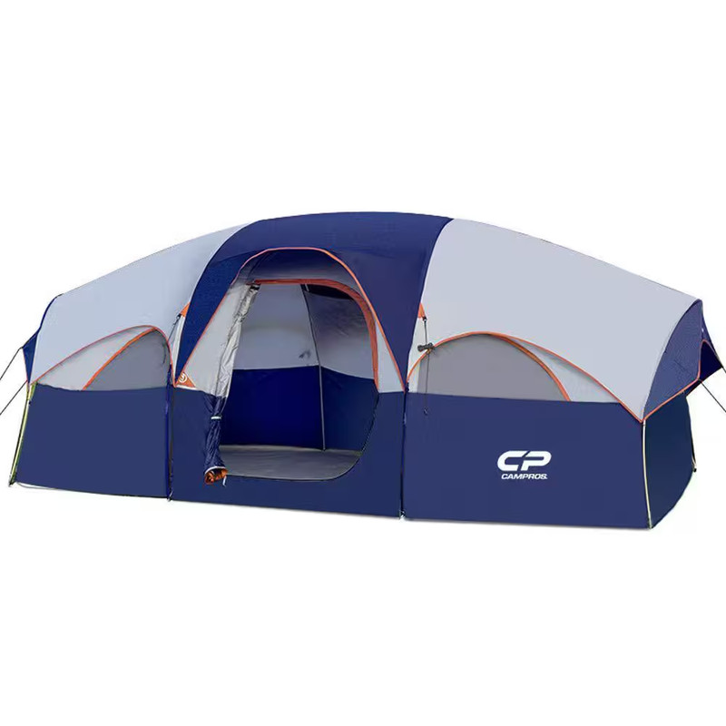 14 Ft. X 9 Ft. Navy Blue 8-Person Canopy Portable Camping Tent with 5 Large Mesh