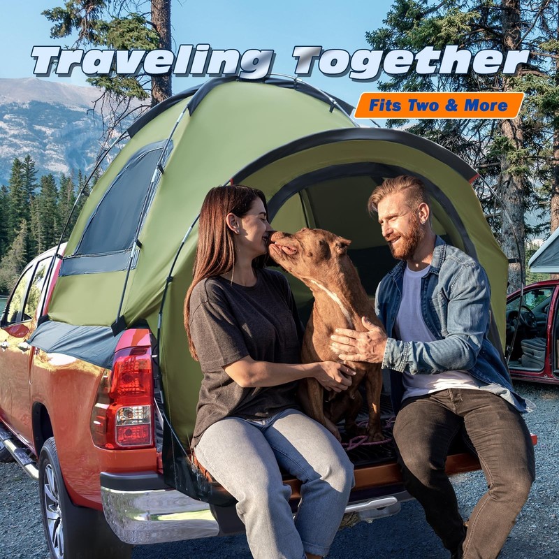 Truck Bed Tent, Waterproof PU3000mm Pickup Truck Tent for Camping 5.5-6.0 Ft ... gallery