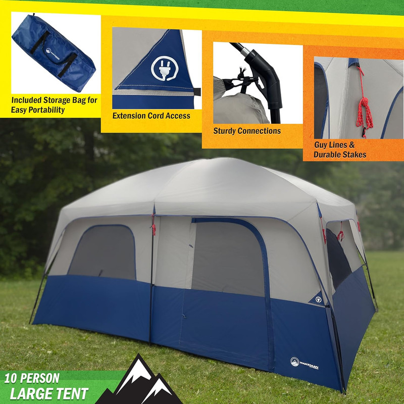 10 Person Camping Tent - Large Outdoor Tent with Room Divider and Rainfly - Fami gallery
