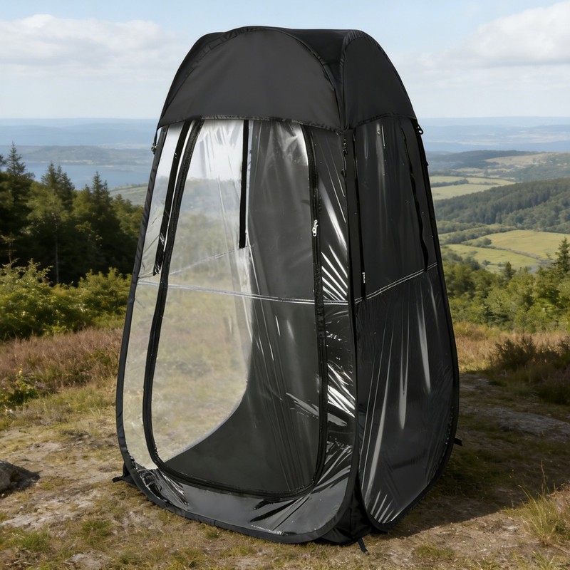 Pop Up Sports Tent, Portable Shelter for Fishing Camping, Wind/Rainproof, Black