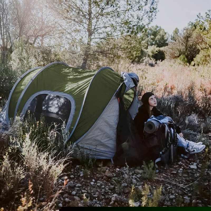 Camping Tent - 2-3 Man Easy Pop Up Tent with 2 Doors - UPF50+ Waterproof gallery