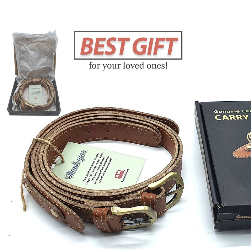 PortableAnd Genuine Leather Carry Strap for One Size, Natural Brown gallery