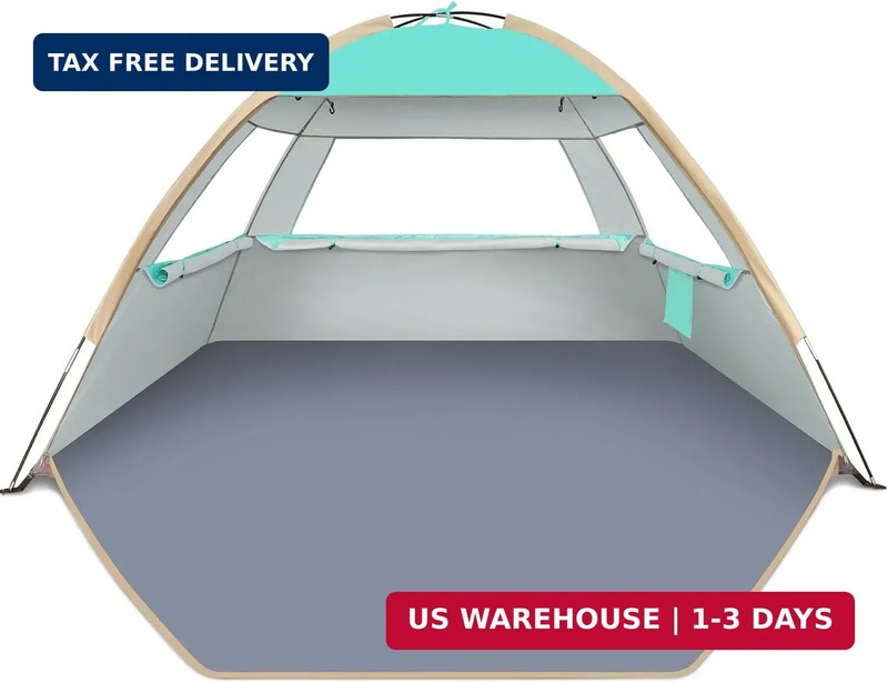 Gorich Beach Tent Sun Shelter for 3/4/6/8/10 Person with UPF 50＋ UV Protection,
