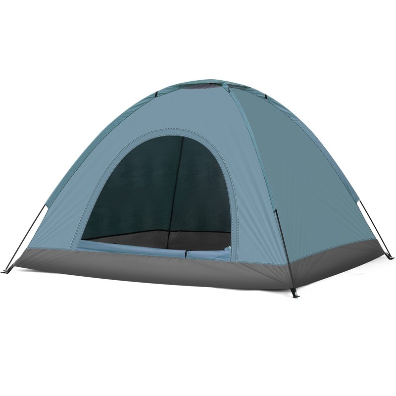 3-4 Person Dome Camping Tent Blue Waterproof Polyester Oxford