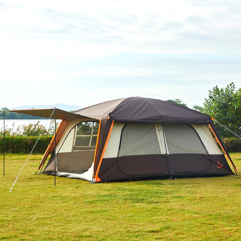 Extra Large Tent 6-10-12-14 Person(A),Family Cabin Tents,2 Rooms,3 Doors and 3 W gallery