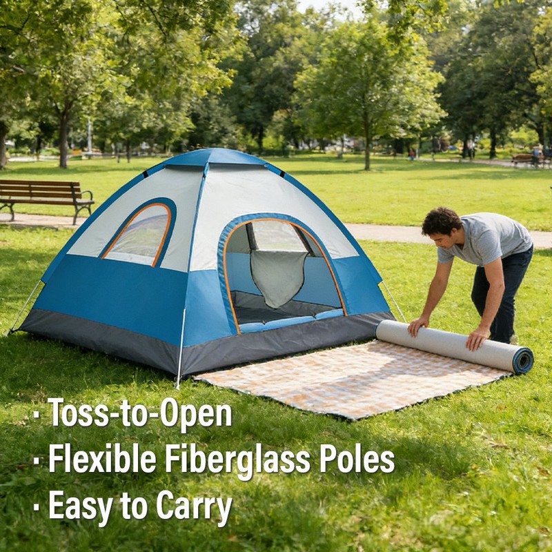 Portable pop up Waterproof Camping Tent 2-3 Persons Instant Automatic Outdoor gallery