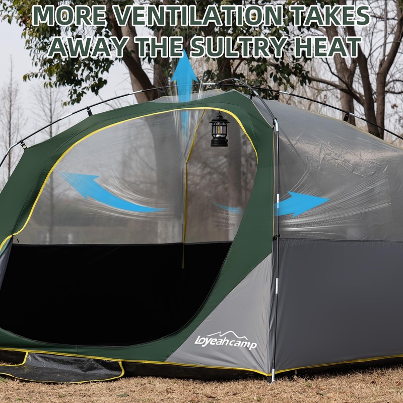 4 Person Blackout Camping Tent, Easy Setup Waterproof Family Dome Tent for Ca... gallery