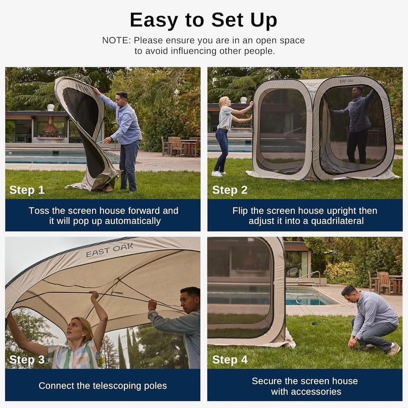 Portable 4x4 ft Pop-Up Screen House Tent with UV Protection & Carry Bag for P... gallery