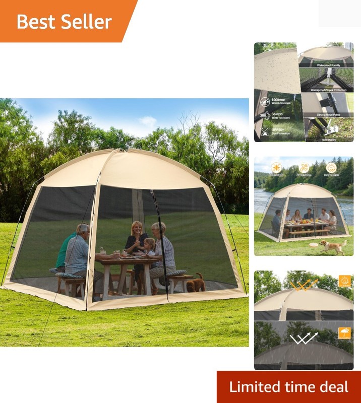 Camping Screen Tent - Portable Screen Canopy 8-10 Person&Instant UV Resistant...