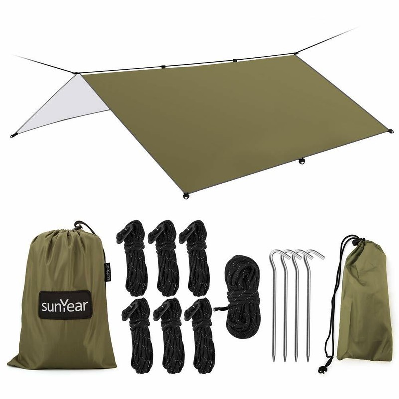 Hammock Rain Fly Tent Tarp Waterproof Oxford Shelter Lightweight for Camping