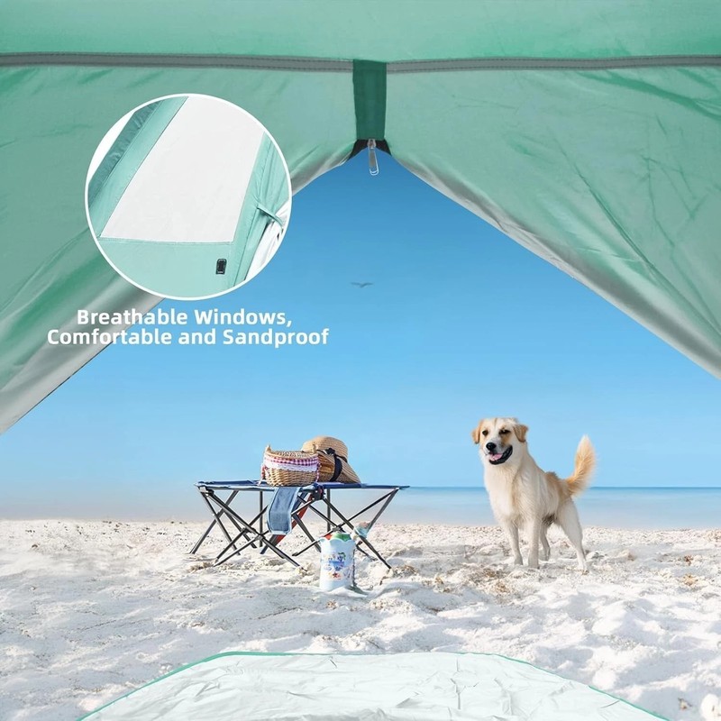 Portable Beach Canopy with Quick Setup & Ventilated Mesh Windows for 4 gallery