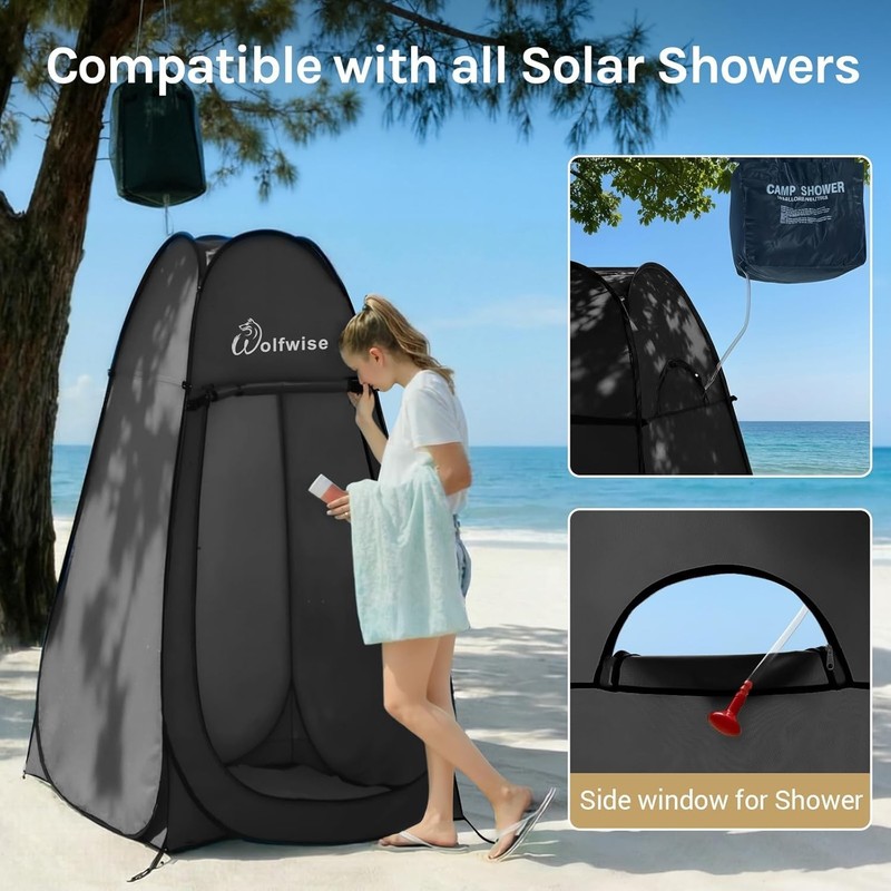 Durable Pop Up Privacy Tent for Outdoor Adventures - 75" Height & Ventilation gallery
