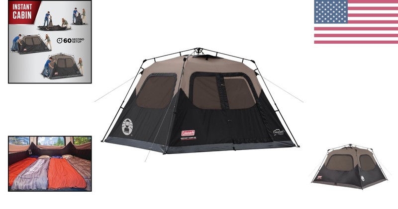 6-Person Instant Camping Tent - 1-Minute Setup, Water-Resistant Family Tent gallery
