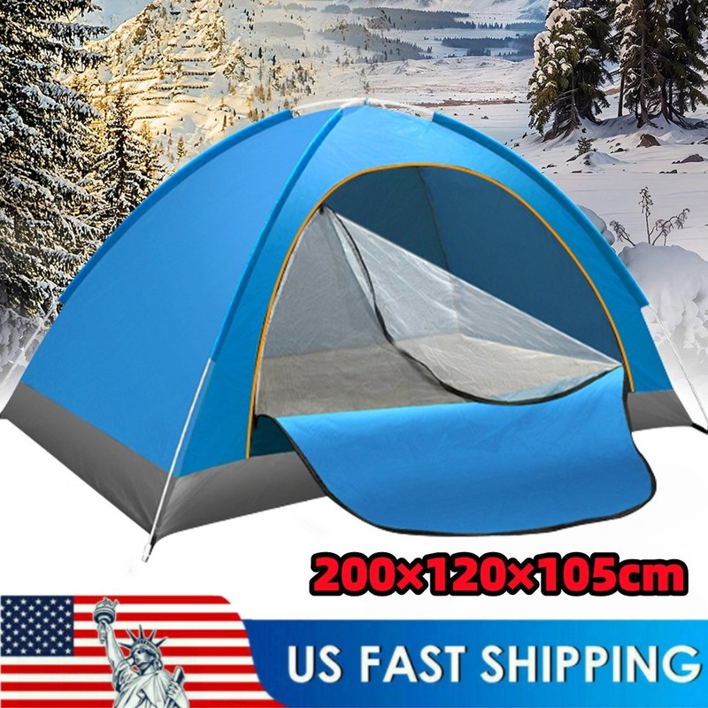 1-2 people Quick Set Up Tent for Camping Automatic Easy Setup Beach Tent w/Pole