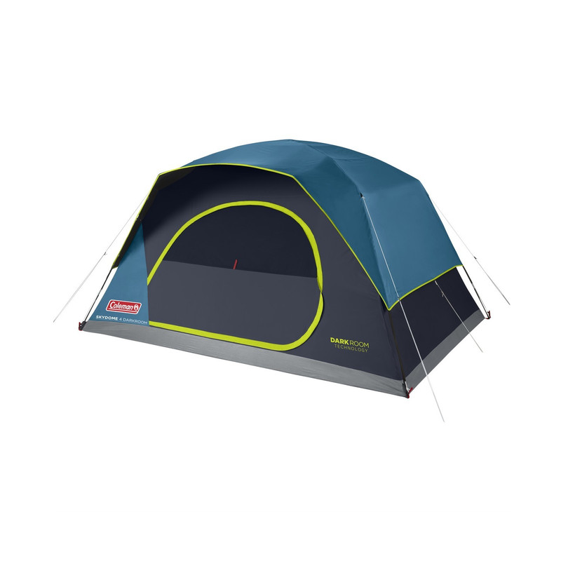 Coleman Skydome 4 Person Dome Tent Dark Room Technology Blue Gray Green