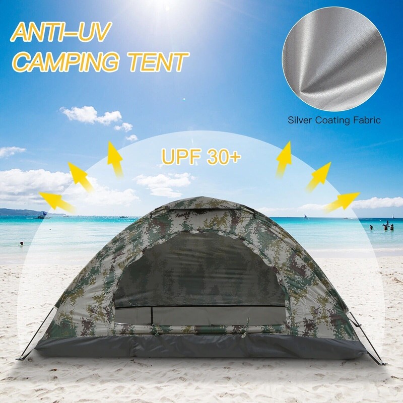 Waterproof 1-2 Person Tent Backpacking Hiking Camping Tent Sun Shelter Folding gallery