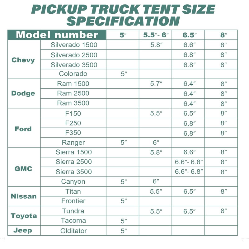 Pickup Truck Tent Waterproof Pu2000mm Double Layer For 5.56.0 Ft Truck Bed Porta gallery