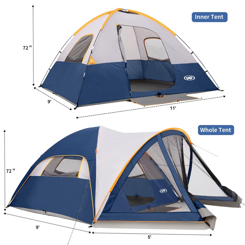 6 Person Camping Tent with Screen Porch, Family Dome Tent for Camping & Hikin... gallery