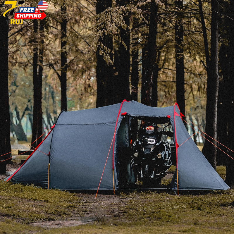 2 Person Waterproof Motorcycle Tent Camping Tent Family Shelter for Hiking NEW
