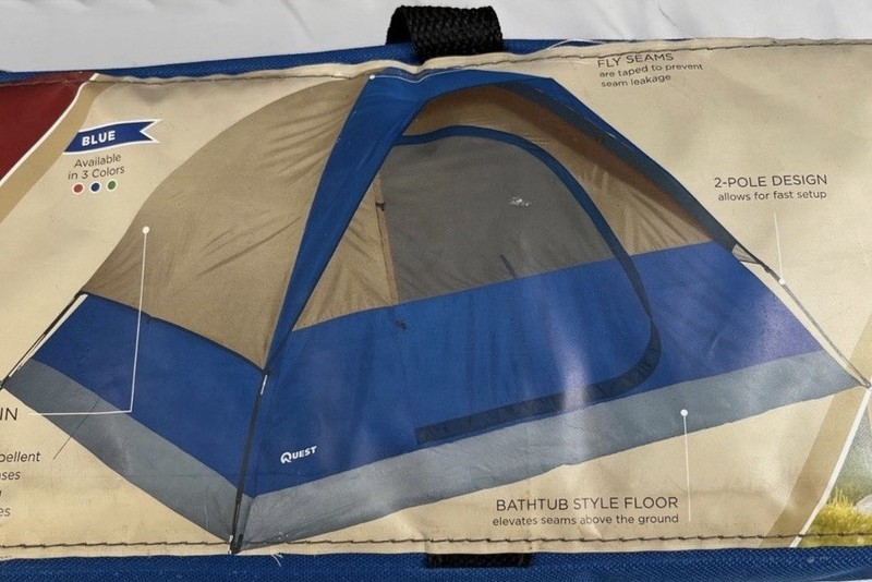 Quest Eagles Peak 4 Blue 8ft x 7ft x 52in Outdoors 4 Person Camping Tent
