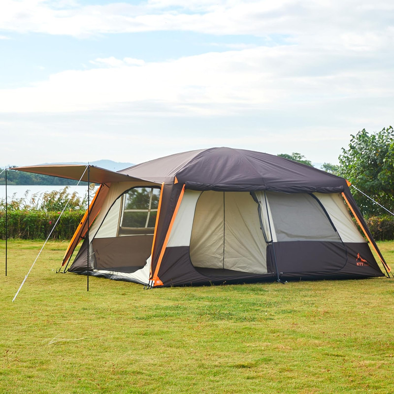Extra Large Tent 6-10-12-14 Person(A),Family Cabin Tents,2 Rooms,3 Doors and 3 W gallery