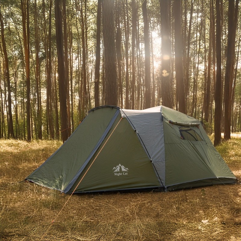 3 Person Teepee Camping Tent Family Outdoor Sleeping Dome Shelter with Carry Bag gallery