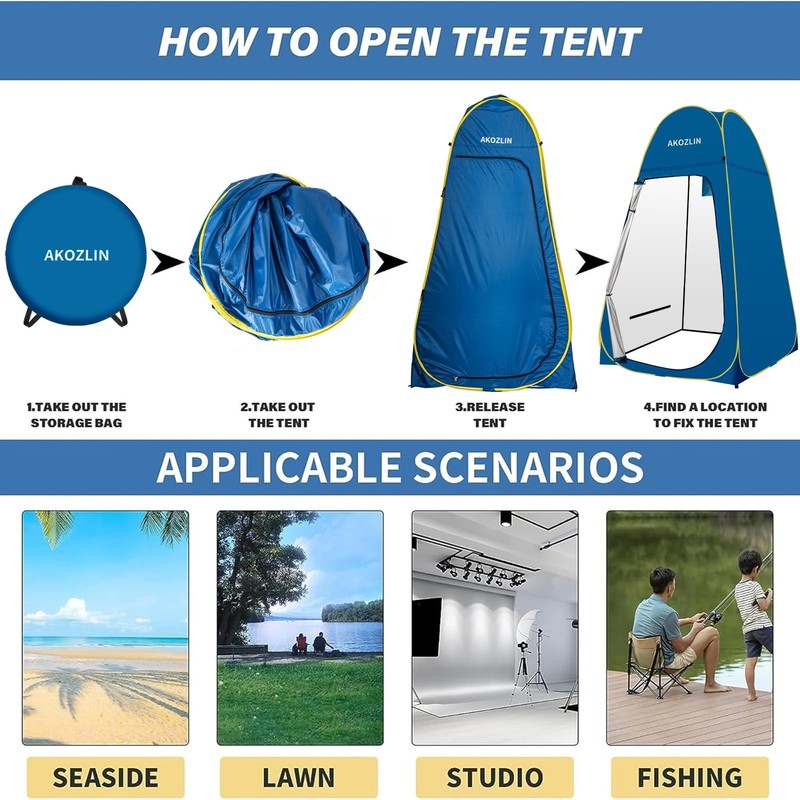 Portable Pop Up Shower Tent Instant Privacy Dressing Changing Shelter Outdoor... gallery