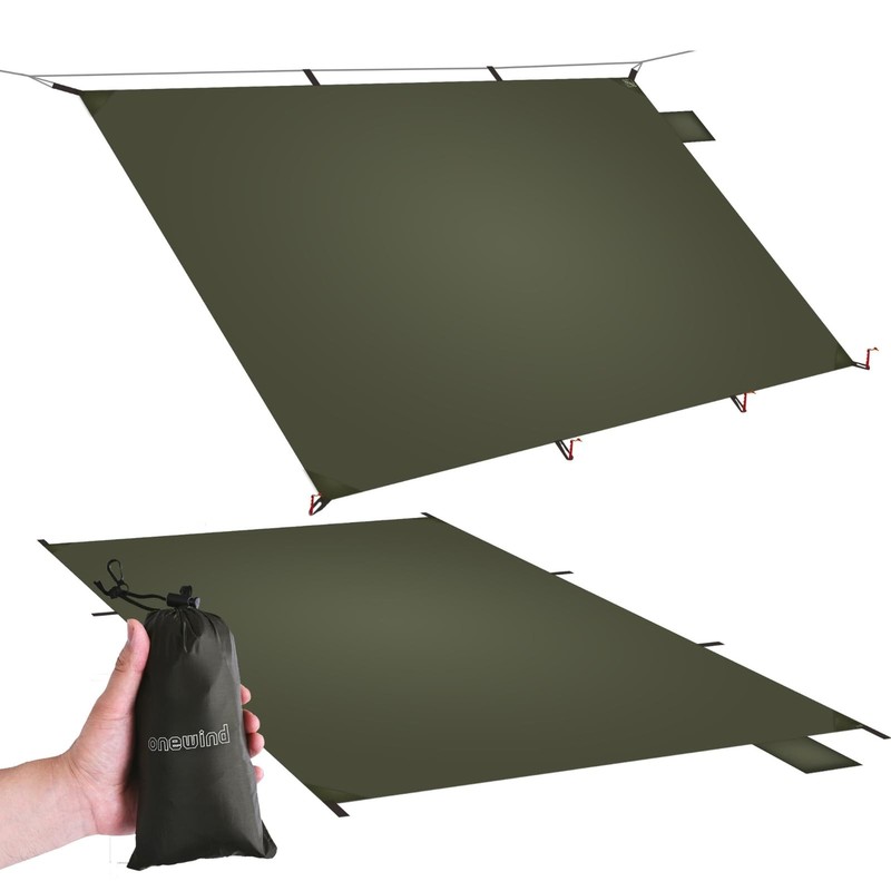 Tent Footprint, 4000mm Waterproof Rate PU Coating, 98″ *55″ Ultralight Campin…