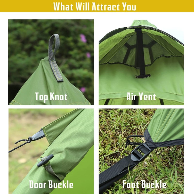 Hot Tent with Stove Jack Ultralight Tepee Tent for 1-2 Person Adults Camping gallery