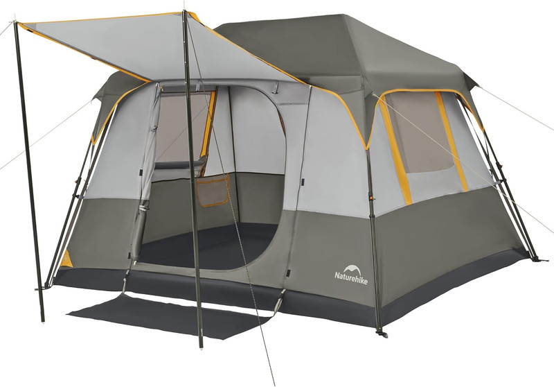 Naturehike Cape 4/6/8 Person Camping Tent, 60S Easy Setup Instant Tent Pop up Te