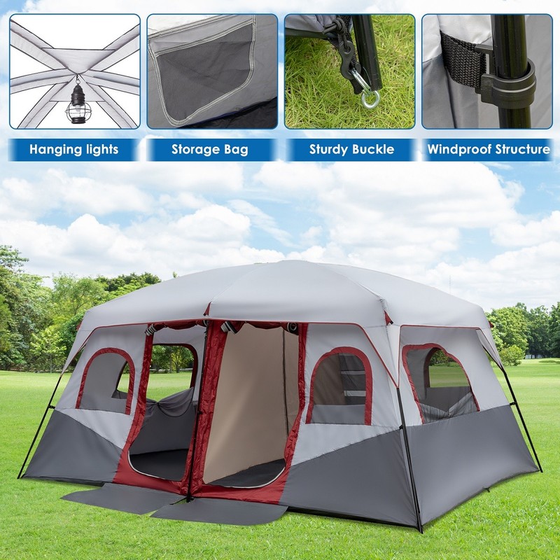 Camping Hiking Tent 10-Person-Family Tent Parties Music Festival Tent Multi Room gallery