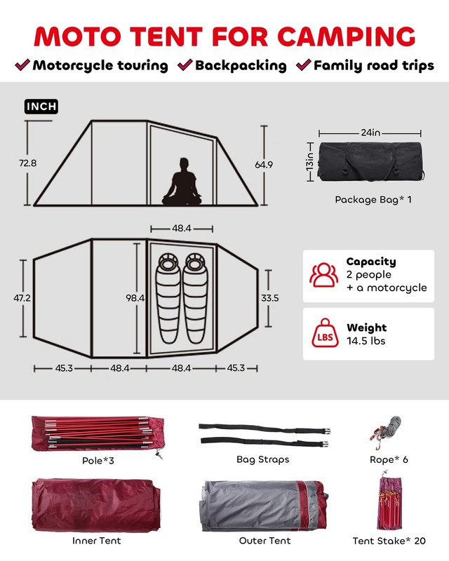 Camping Tent 2 Person Waterproof Backpacking Tent Shelter gallery