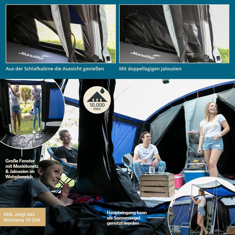 Montana 8 Person Tunnel Tent | Sleeper Technology, 3 to 4 Black Sh... gallery