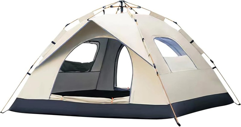 Camping Tent -3-4-Person Easy Pop Up Tent with 2 Doors -UPF50+ Waterproof Canopy