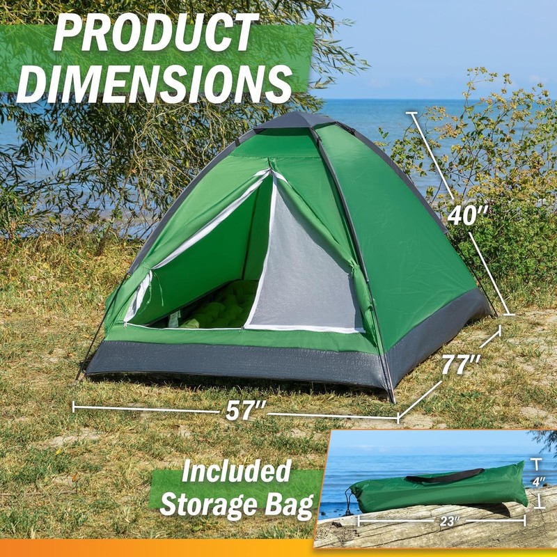 Compact & Lightweight 2-Person Dome Tent with Storage Pocket - Adventure Ready gallery