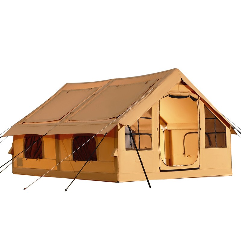 Inflatable Tent for Family Camping Tent 5-8 Person Window Glamping w/ Hand Pump