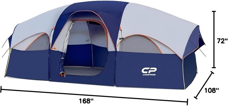 Tent 8 Person Camping Tents, Weather Resistant Family Tent, 5 Large Mesh Wind... gallery